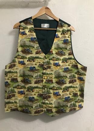 Камизелька жилетка с принтом трактора