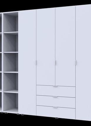Комплект doros гелар с 2 этажерками белый 4 дсп 231.4х49.5х203.4 (42005039)