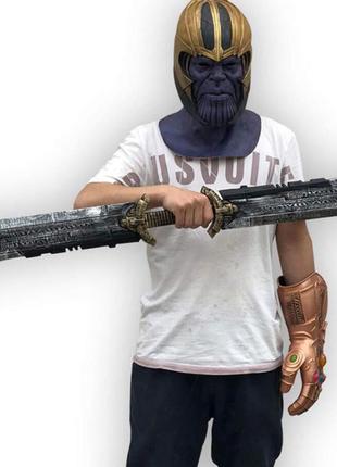 Зброя таноса із підвійними краями thanos gauntlet resteq 110см! двоклинковий меч танос місники3 фото