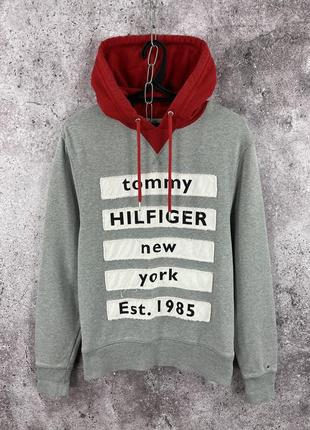 Tommy hilfiger heavy cotton худи мужское big logo размер s