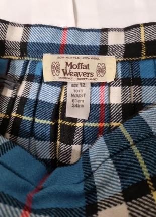 Винтажная шерстяная плиссированная юбка кол от moffat weaves с кожаными ремешками4 фото