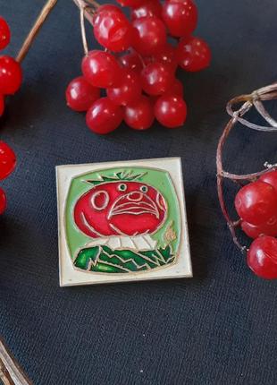 Сеньор помидор! 🧸🍅 киевский завод сувениров брошь ссср брошка алюминий эмали  советский значок сказки