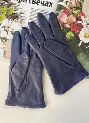 Кожаные темно-синие перчатки ❤️next❤️6 фото