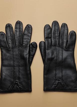 Кожаные женские перчатки/ размер 7.1 фото