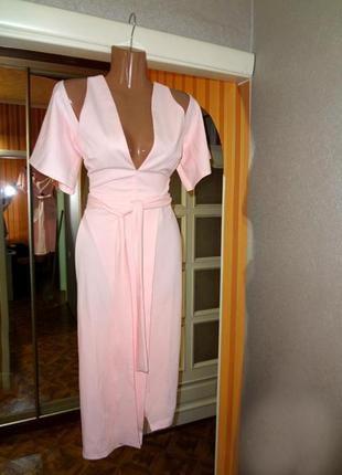 Розпродаж плаття asos міді на запах з поясом та відкритими плечима10 фото