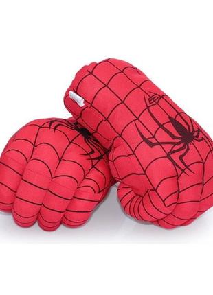 Величезні м'які рукавички у вигляді кулаків людини павука. дитячі рукавички spider man 22 см