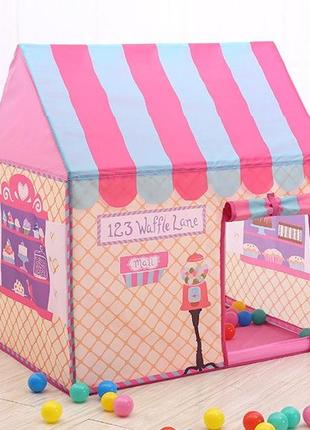 Детский игровой домик resteq, большая палатка для детей, 110х70х100см. сладкий домик1 фото