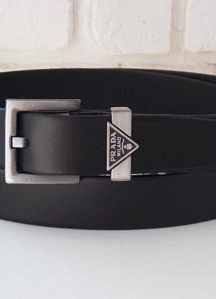 Чорний жіночий шкіряний пояс ремінь в коробці