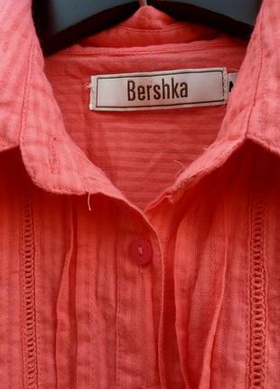 Персиковая рубашка bershka2 фото