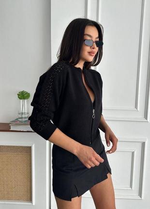 Свитер свитер на молнией молнии зип вязаный кофта джемпер оверсайз объемный стильный...