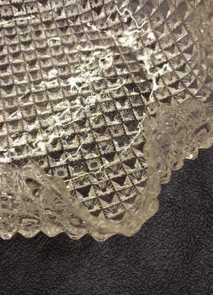 Фруктовница, ваза в стиле модерн в виде звезды из прессованного стекла. антиквариат -...