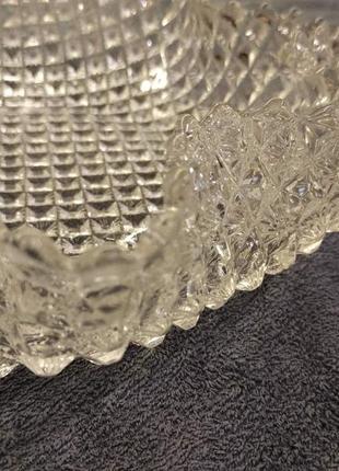 Фруктовница, ваза в стиле модерн в виде звезды из прессованного стекла. антиквариат -...