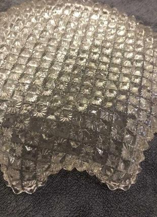 Фруктовница, ваза в стиле модерн в виде звезды из прессованного стекла. антиквариат -...