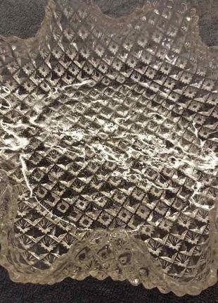 Фруктовница, ваза в стиле модерн в виде звезды из прессованного стекла. антиквариат -...