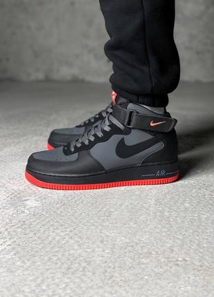 Nike air force 1 mid 07 black red