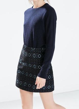 Стильная брендовая юбка мини "zara" в стиле gucci. размер m.