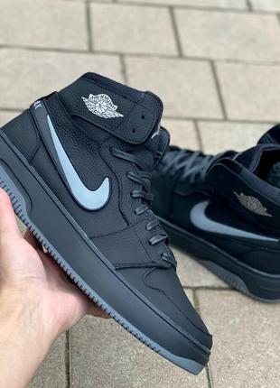 Шкіряні зимові теплі кросівки nike jordan air max winter9 фото