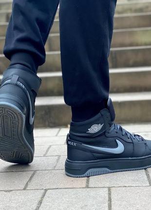 Шкіряні зимові теплі кросівки nike jordan air max winter5 фото