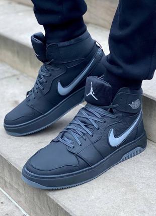 Шкіряні зимові теплі кросівки nike jordan air max winter