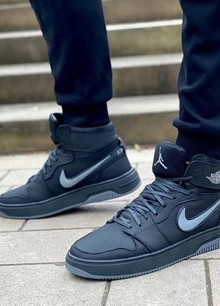 Шкіряні зимові теплі кросівки nike jordan air max winter6 фото