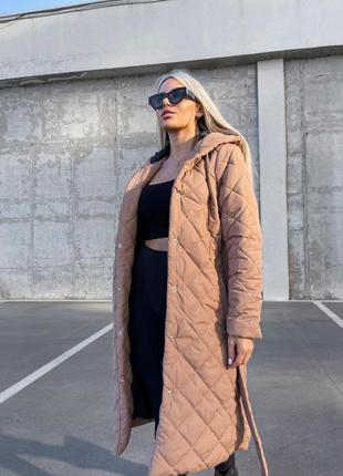 Стильное женское пальто с наполнителем силикон 😍7 фото