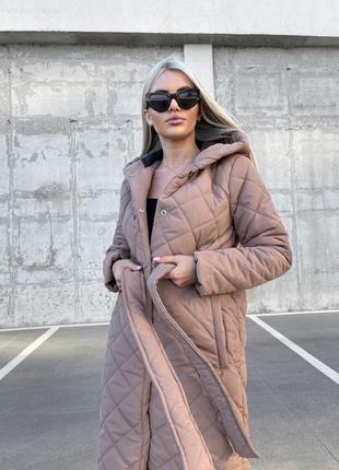 Стильное женское пальто с наполнителем силикон 😍5 фото
