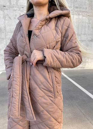 Стильное женское пальто с наполнителем силикон 😍6 фото