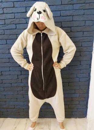 Кигуруми детский костюм пижама медведь (рост 80/86/92/98/104 см.) бежевый2 фото
