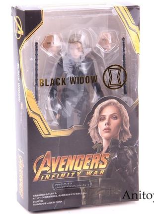 Статуэтка черная вдова. модель black widow, action фигурка черной вдовы, герои marvel 15 см в коробке3 фото