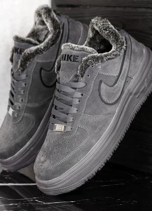 Зимові чоловічі кросівки nike suede winter сірі / брендові кросівки від найк чоловічі