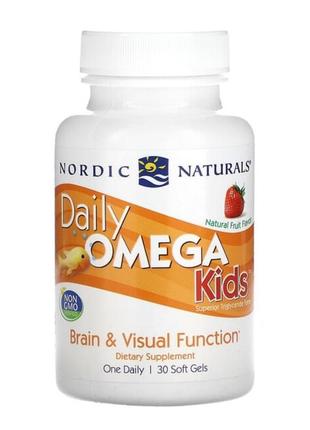 Nordic naturals daily omega kids, омега рыбий жир со вкусом натуральных фруктов, 30 капсул2 фото
