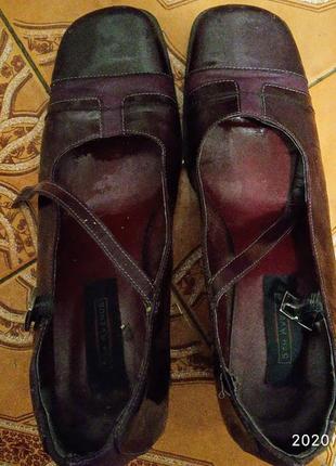 Брендові шкіряні лакові фіолетові оригінальні туфлі ретро5 фото