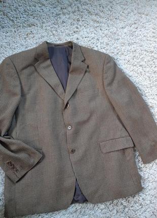 Актуальный стильный шерстяной пиджак в принт гусинная лапка, carl hiller, p. 54-564 фото