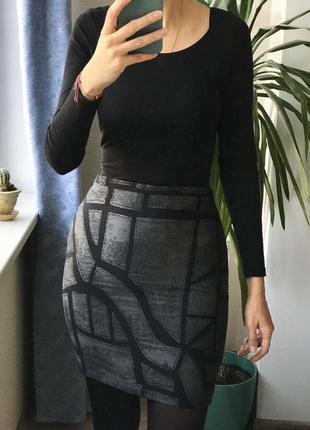 Мини юбка max mara liu wei шерсть геометрія капсульна колекція