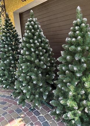 Новогодняя елка искусственная снежная королева с белыми кончиками 1м 1.3м 1.5м 1.8м 2м 2.2м 2.5м 3м