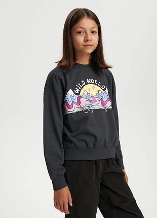 Утеплений світшот реглан на дівчинку