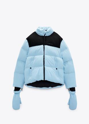 Гірськолижний пуховик zara ski collection з шапкою та рукавичками5 фото