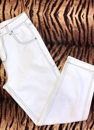 Трендові штани /стильні  білі джинси з чорними швами 😍🔥7 фото