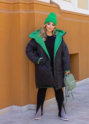 Женская зимняя двухсторонняя куртка цвета9 фото