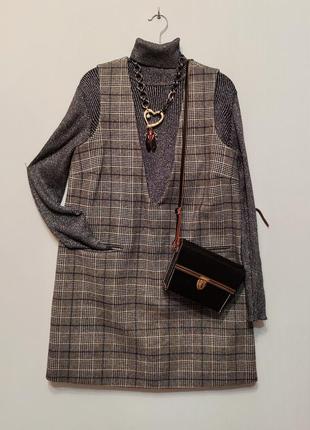Таидовое платье в гусиную лапку тепла с карманами gesign remix charlotte eskildsen m-l размер 401 фото