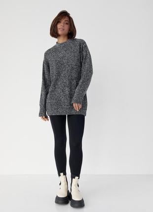 Удлиненная женская кофта с меланжем