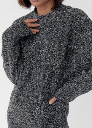 Удлиненная женская кофта с меланжем