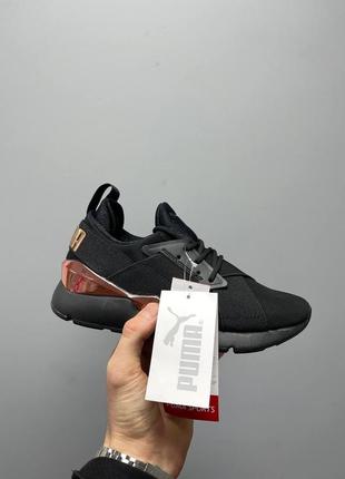 Кроссовки puma muse metal «black gold’5 фото