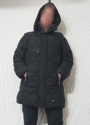 Зимове, стьобане пальто, куртка з капюшоном від бренда h&amp;m3 фото