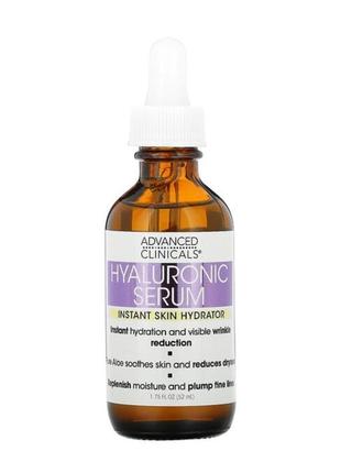 Advanced clinicals hyaluronic serum гиалуроновая сыворотка для лица, мгновенное увлажнение кожи, 52 мл2 фото