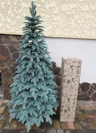 🎁+подарунок! штучна новорічна лита ялинка канадська блакитна1.5м 1.8м 2.1м 2.3м 2.5м2 фото