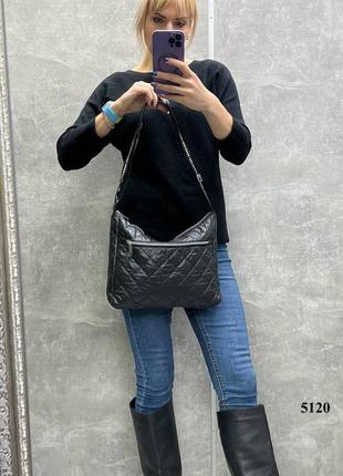 Универсальная женская сумочка на молнии, стеганая плащевка7 фото