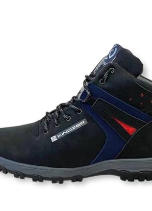 Черевики чоловічі чорні нубук зима (кн-1121)