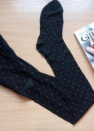 Ефектні колготки з контрастним малюнком сердечка 4-l 20 den giulia lovers