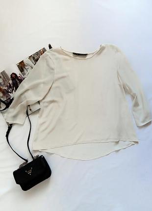 Молочна блузка з довгим рукавом zara. #розвантажуюсь
